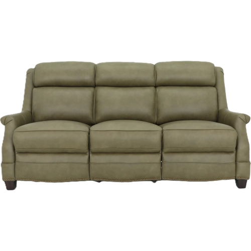 Warrendale Power Reclining Sofa with Power Headrests in Oasis Olive Green Top-Grain Leather